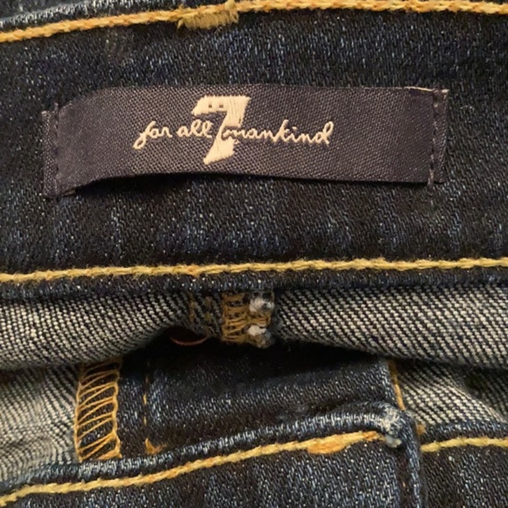7 For All Mankind Button Fly Long Denim Jean Skirt - Picture 7 of 10